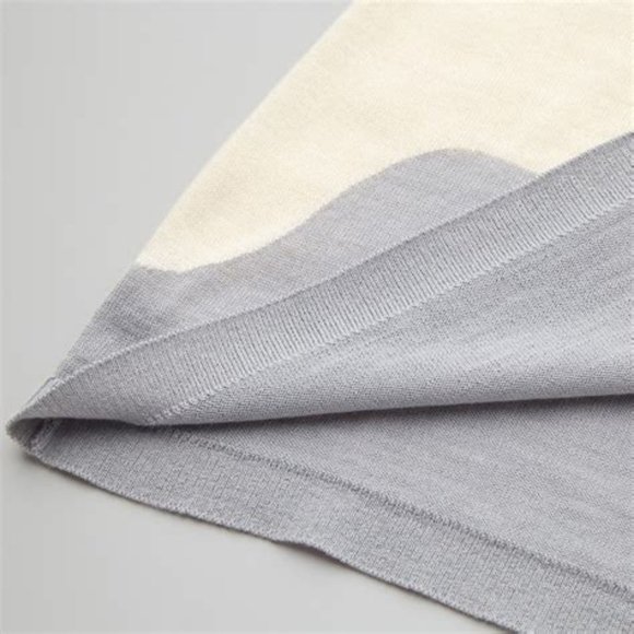 Marimekko x Uniqlo Merino Blend A-line Sweater Dress, Cream + Silver Waves, S - Picture 6 of 7